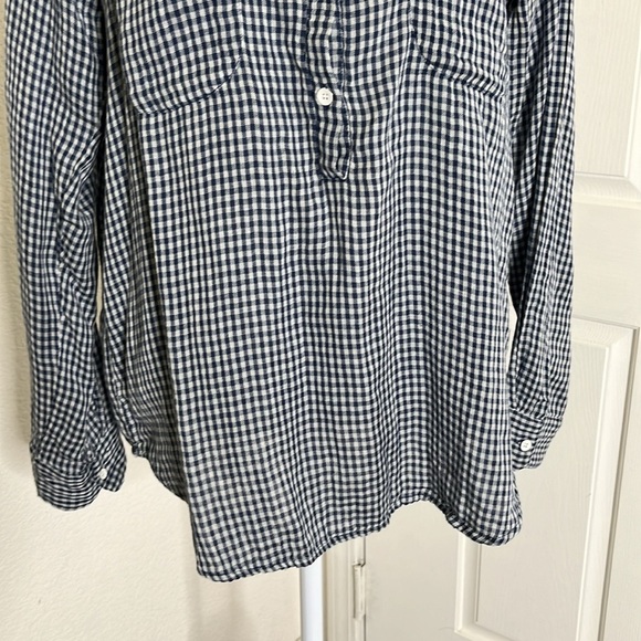 Anthropologie Velvet By Graham & Spencer Gingham Tunic Top XL Long Sleeve Preppy - Picture 3 of 15